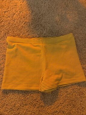White Fox Stripe Yellow Shorts